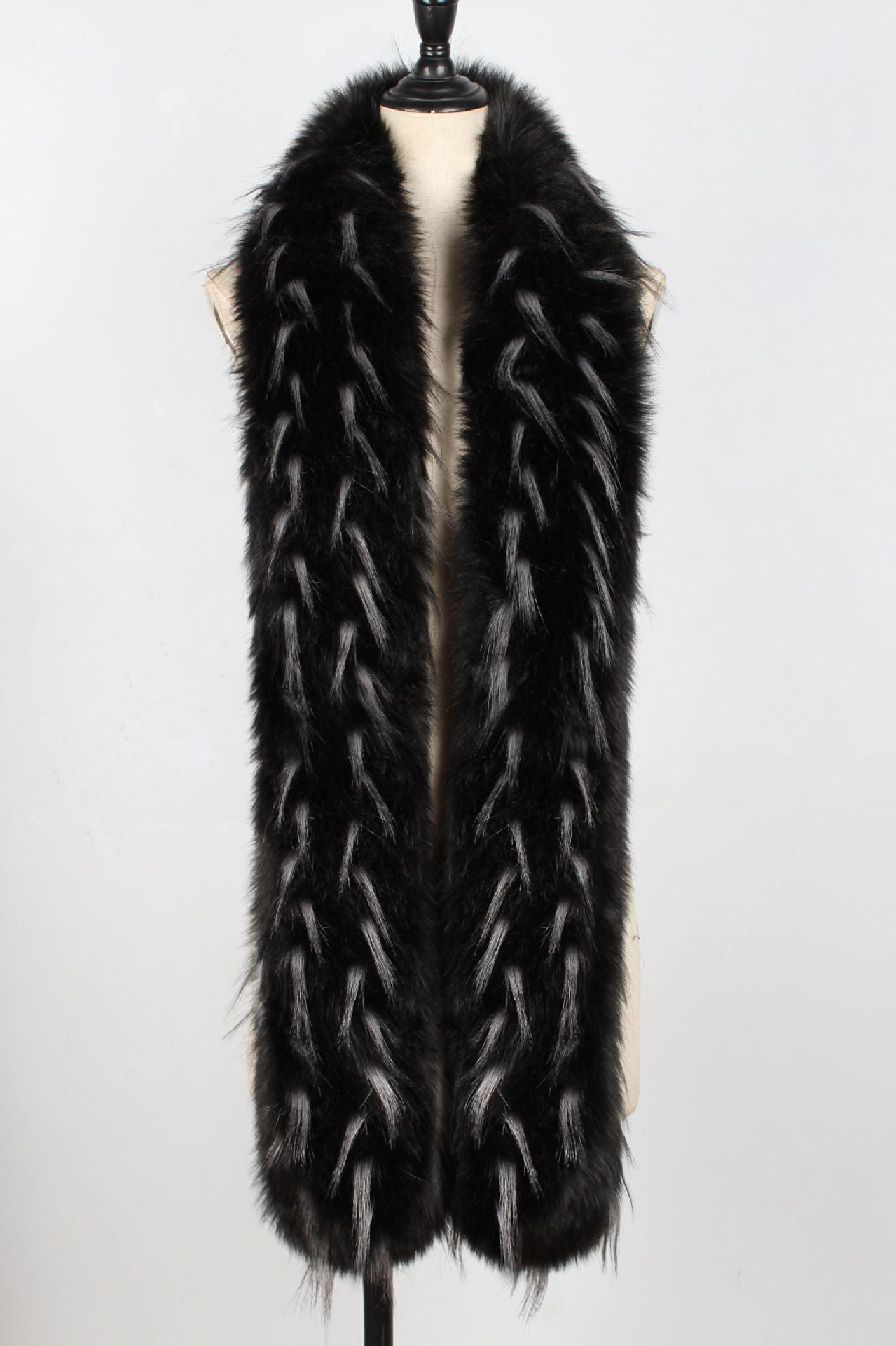Faux Fur Fox Fur Long Tied Vest