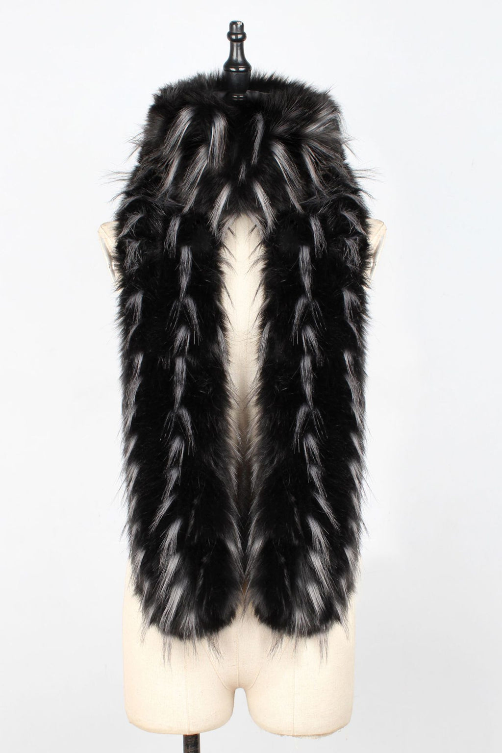 Faux Fur Fox Fur Long Tied Vest