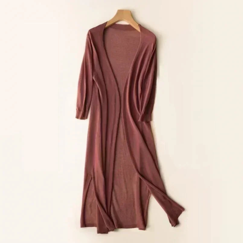 Long Knitted Thin Cardigan