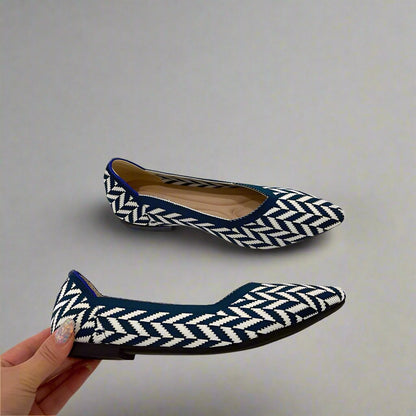 Brown Braided Pointed Flat Shoes