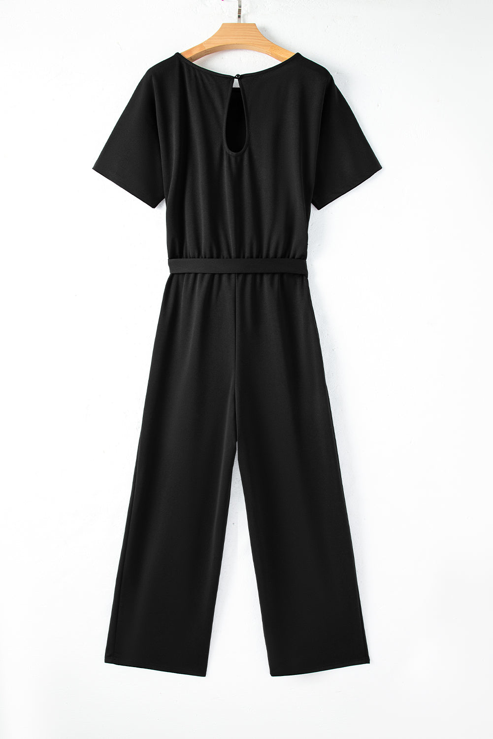 Black Belted Wide Leg Jumpsuit