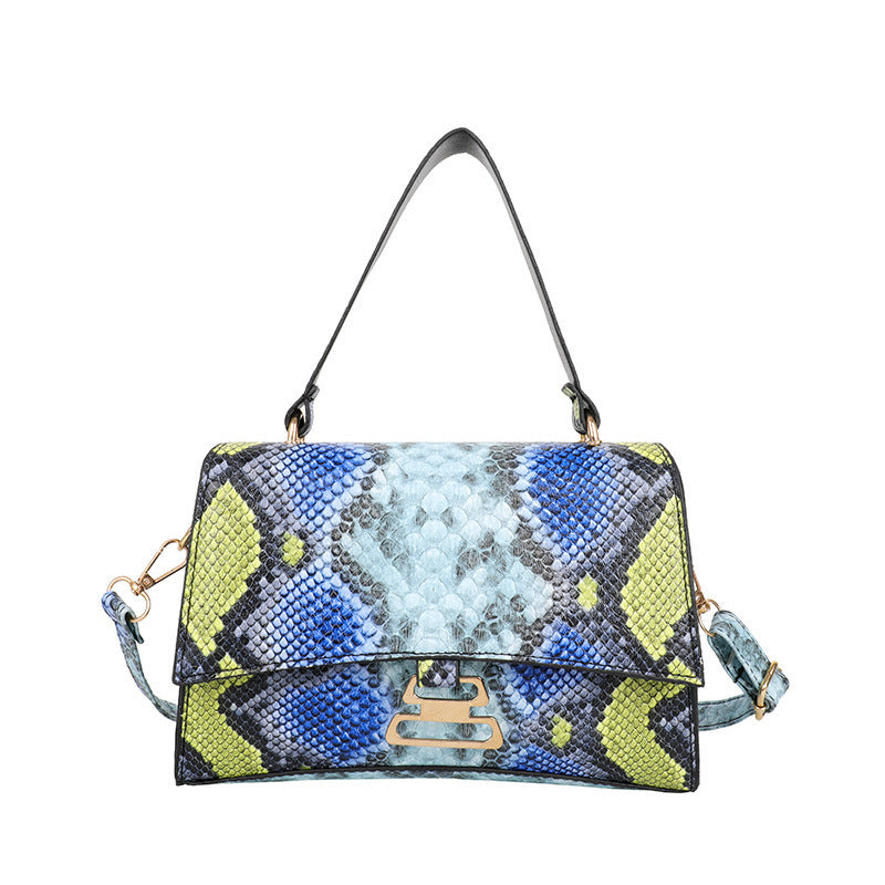 Snake Pattern Gourd Lock Handbag One Diagonal