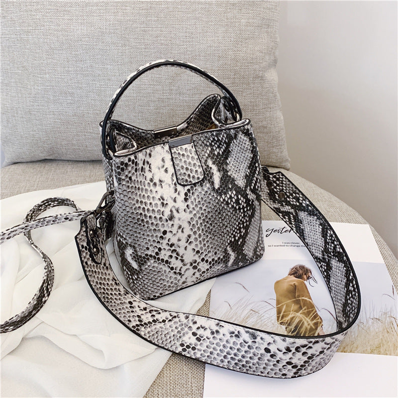 Snake Print Bucket Bag