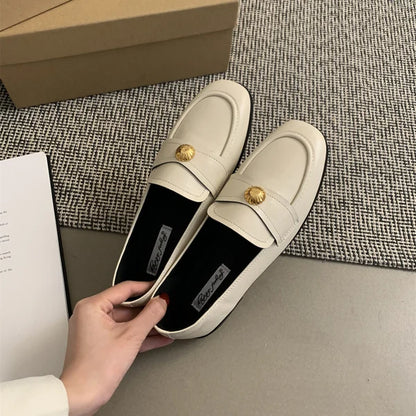 Retro Woman Shoes British Style Modis Round Toe Female Footwear Casual Sneaker Loafers With Fur Oxfords New Preppy 2024 Dress Sl