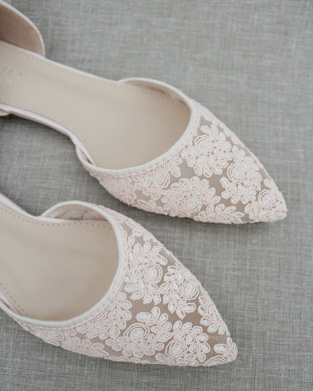 Crochet Lace Pointy Toe with Ankle Tie or Ballerina Lace Up