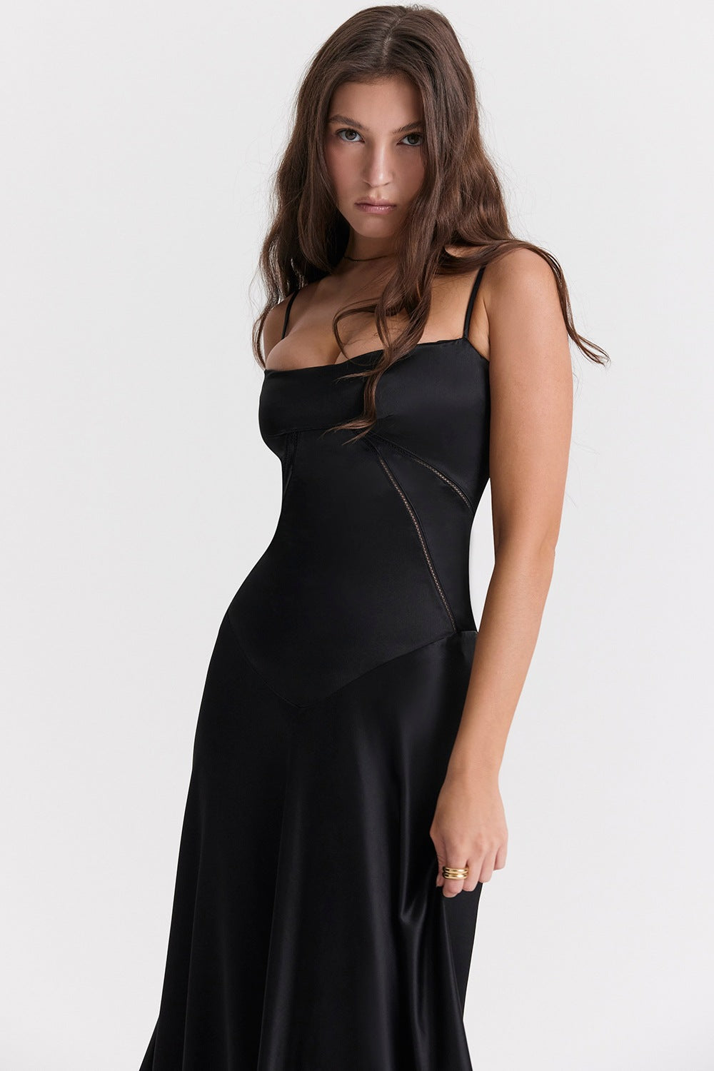 Sling Backless Black Maxi Dress