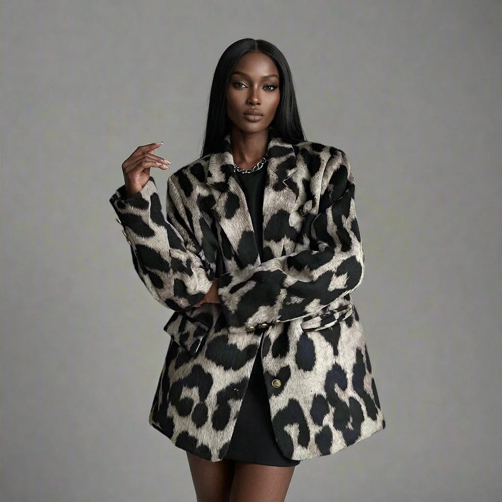 The Wild Muse Leopard Blazer Coat