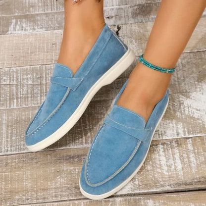 Leather Nude Suede Flats Shoes Women Loafers Spring Autumn Walk Moccasin Metal Lock Tassel Soft Sole Mules Causal Slip on Shoes