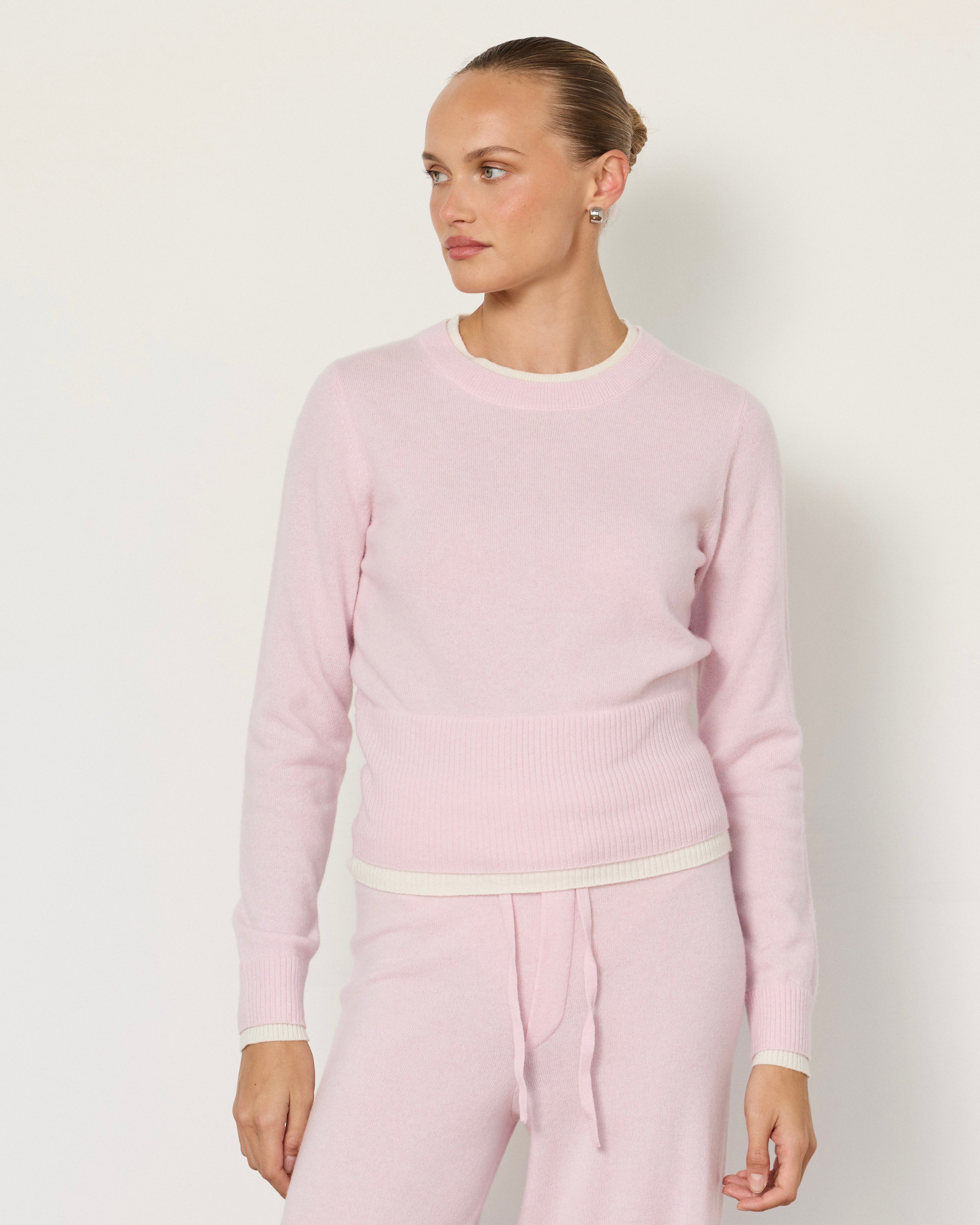 Tove Layered Cashmere Crewneck Top