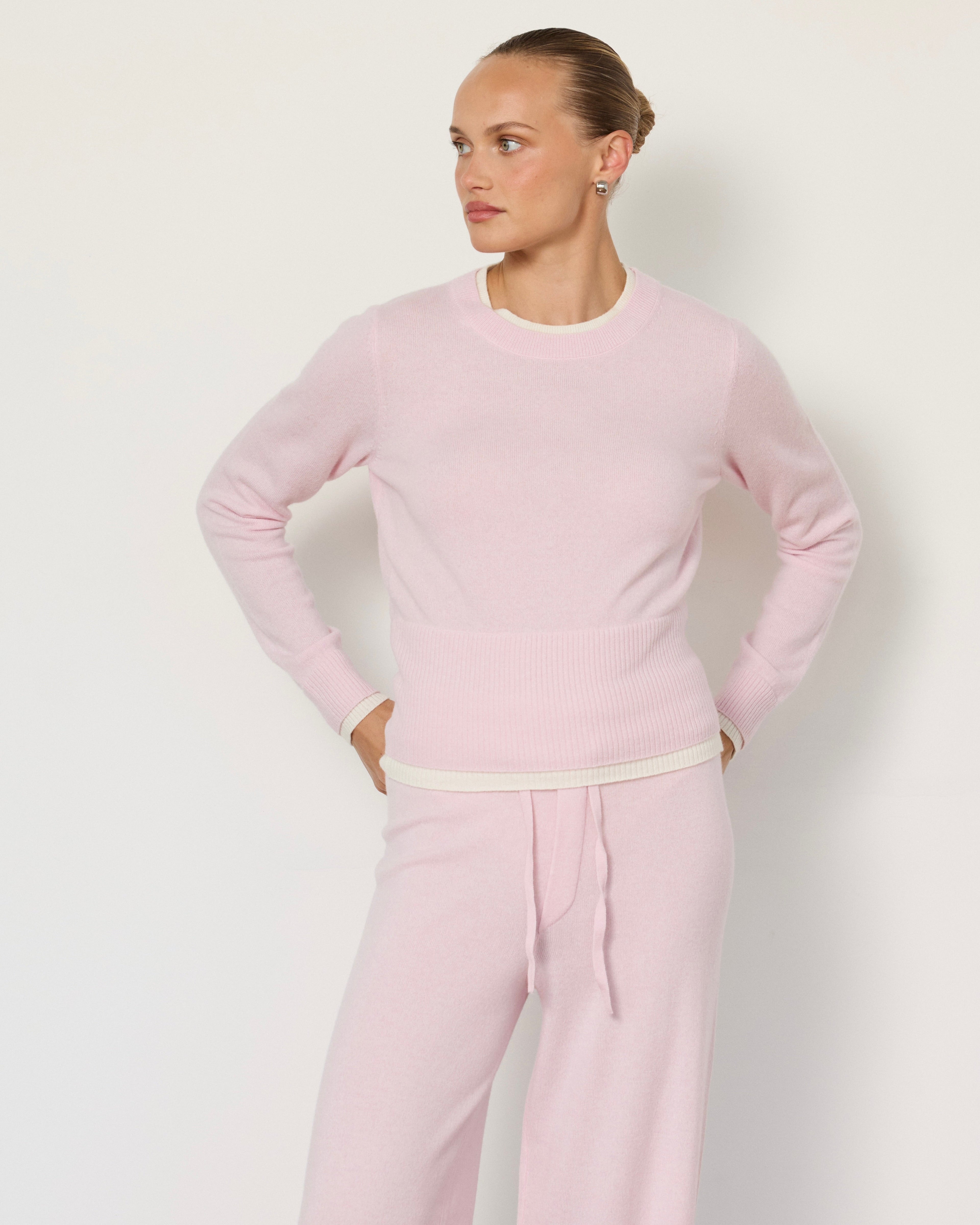 Tove Layered Cashmere Crewneck Top