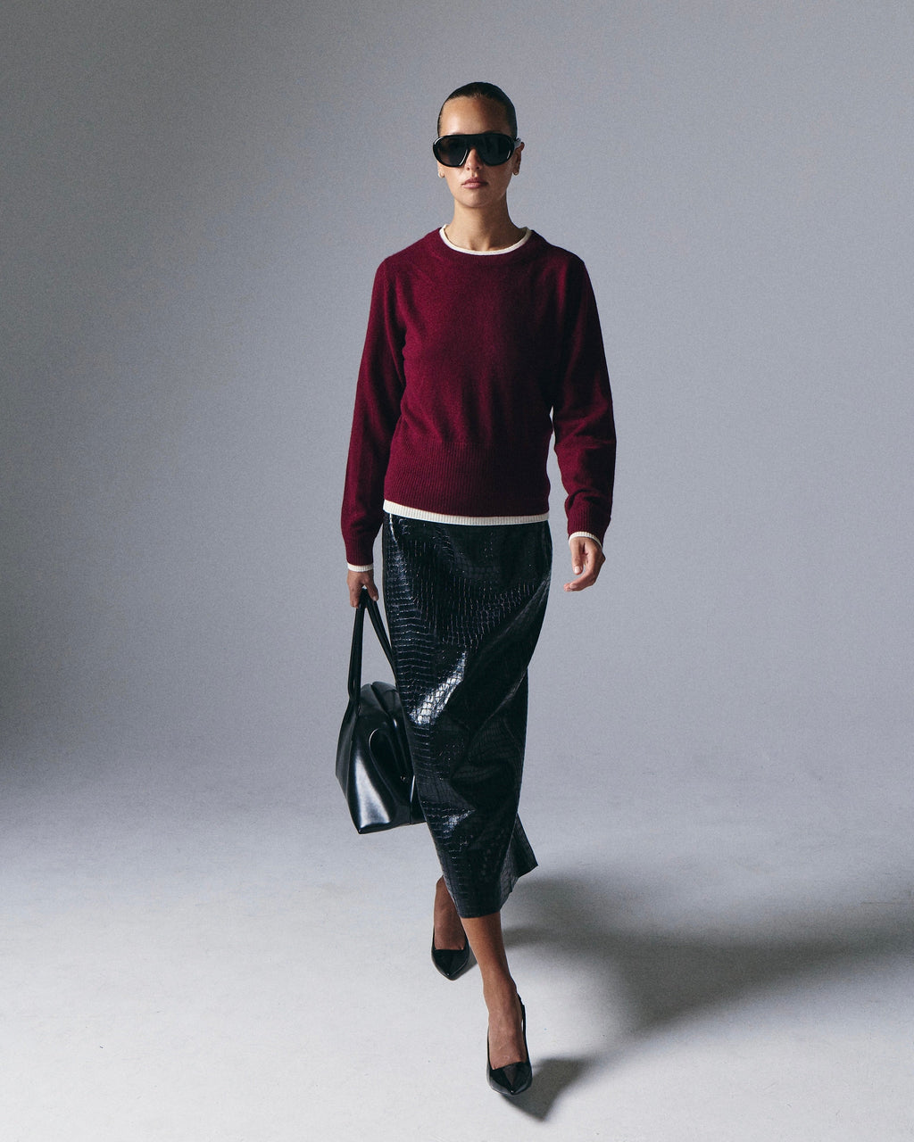 Tove Layered Cashmere Blend Crewneck