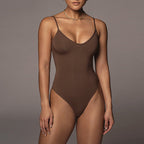 Backless V neck Strap Bodysuit