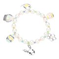 Enamel Bunny Egg Bird Flower Charm Pearl Stretch Bracelet