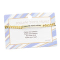 FOLLOW YOUR HEART Curve Metal Rectangle Bar Message Bracelet