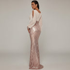 Noble Evening Rose Gold Sequin Dress