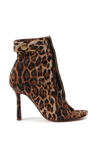 Naily Cheetah Peep Toe Booties