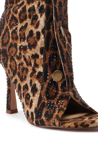 Naily Cheetah Peep Toe Booties
