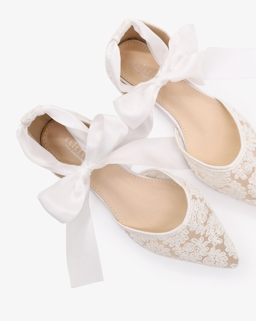 Crochet Lace Pointy Toe with Ankle Tie or Ballerina Lace Up