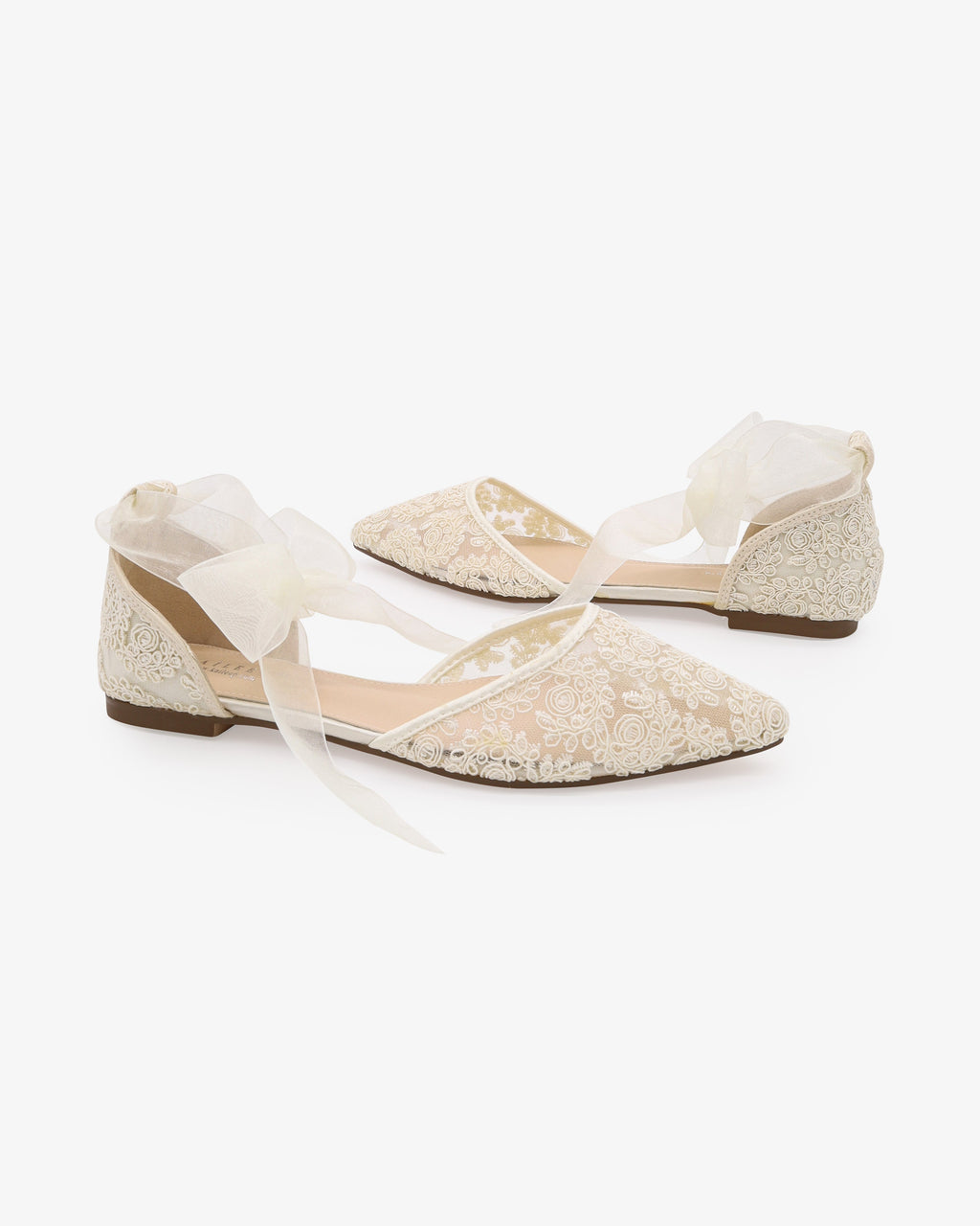 Crochet Lace Pointy Toe with Ankle Tie or Ballerina Lace Up
