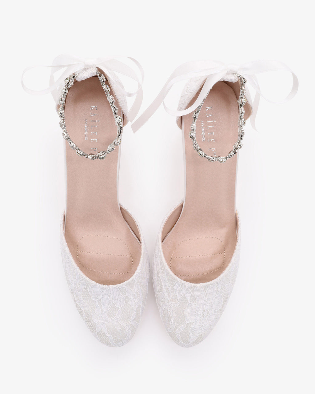 Lace Block Heel with Amaryllis Crystal Strap