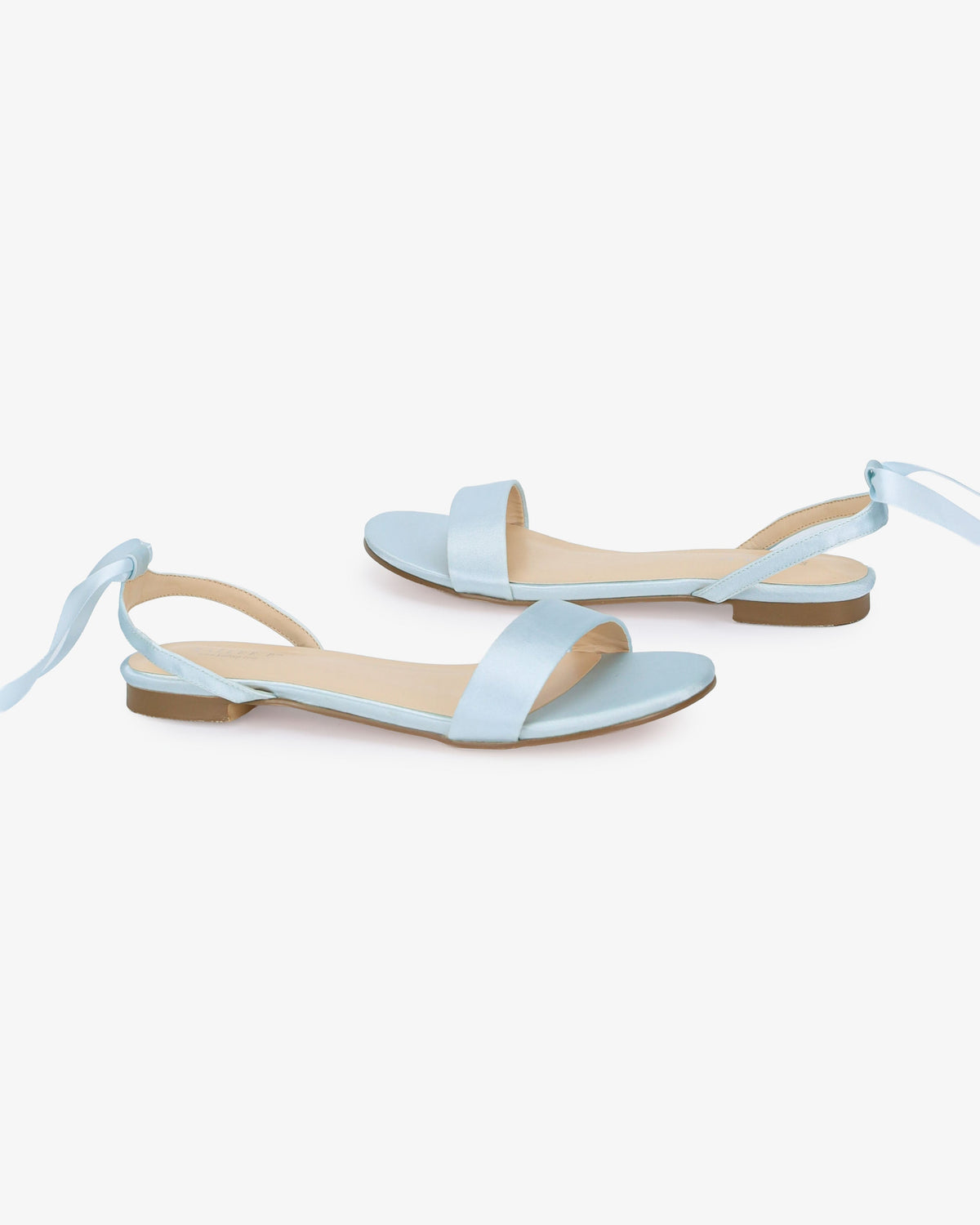 Satin Flat Sandal with Ballerina Lace Up