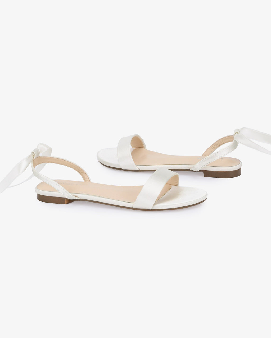 Satin Flat Sandal with Ballerina Lace Up