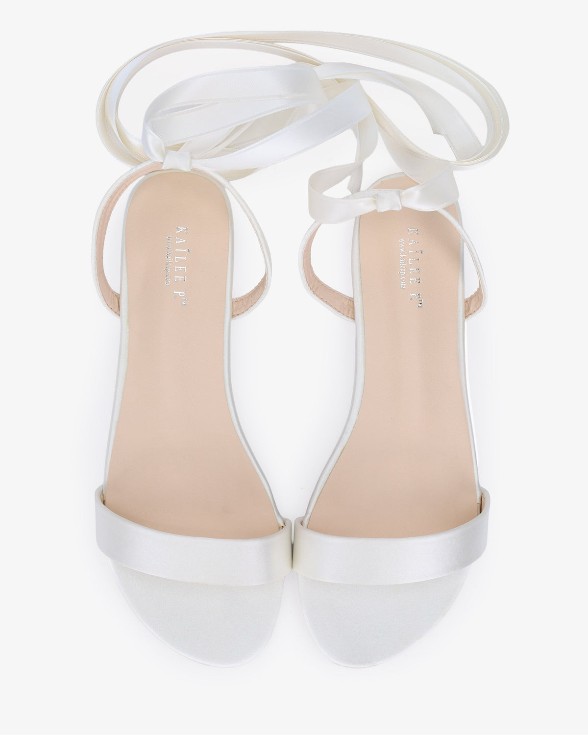 Satin Flat Sandal with Ballerina Lace Up