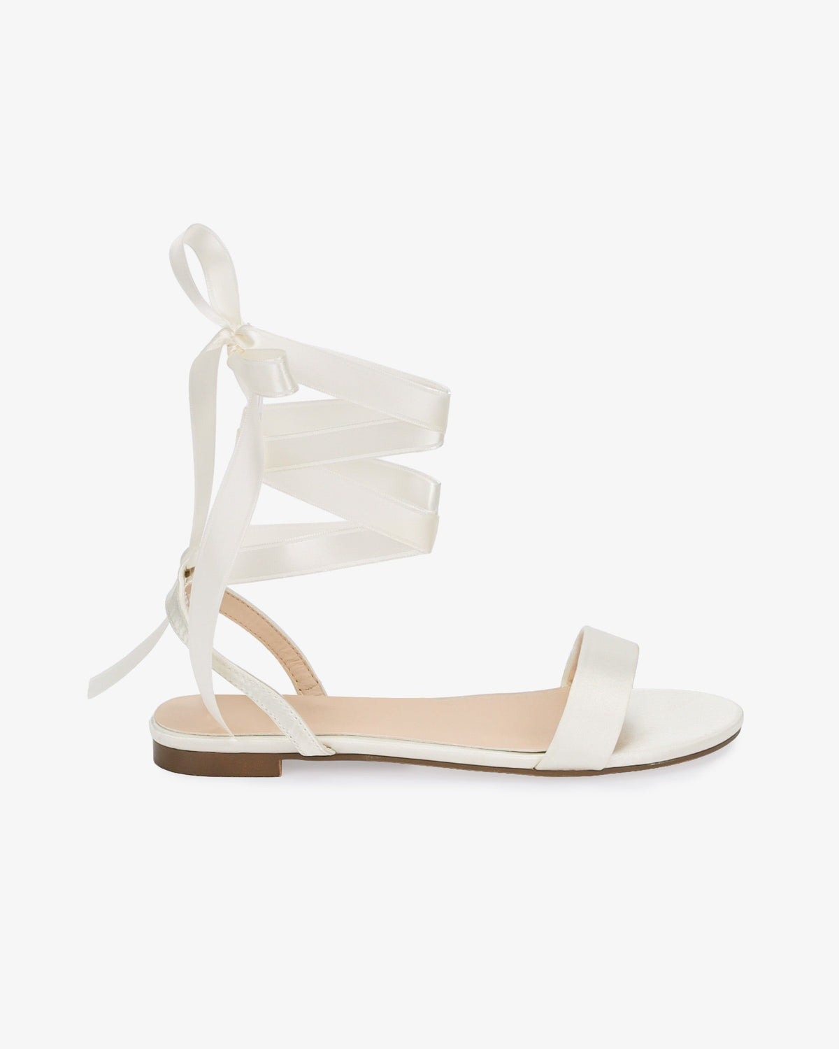 Satin Flat Sandal with Ballerina Lace Up