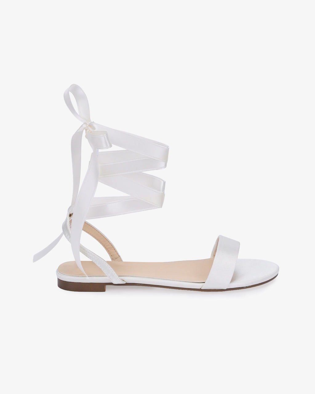 Satin Flat Sandal with Ballerina Lace Up