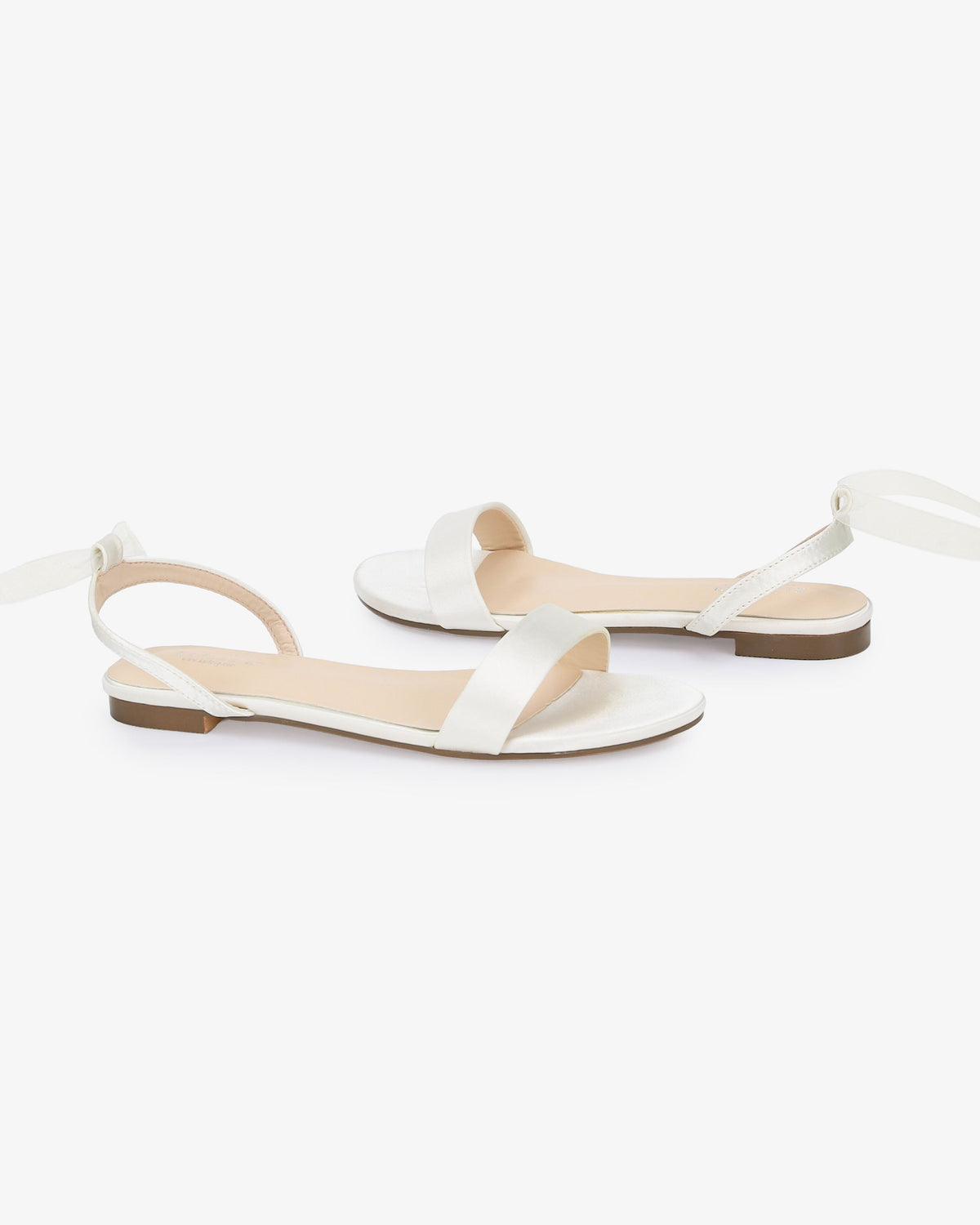 Satin Flat Sandal with Ballerina Lace Up