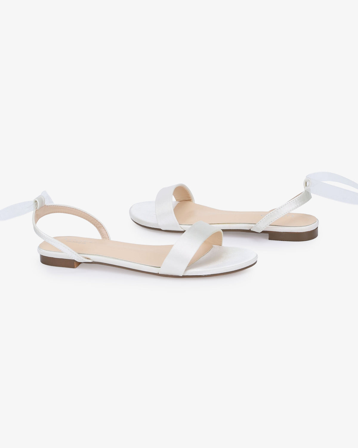 Satin Flat Sandal with Ballerina Lace Up