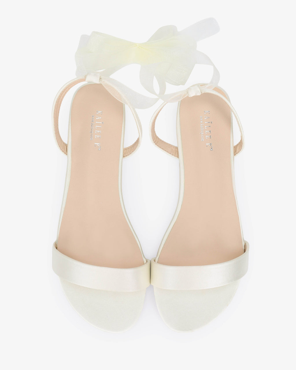 Satin Flat Sandal with Ballerina Lace Up