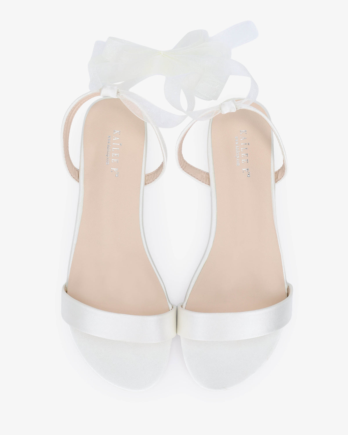 Satin Flat Sandal with Ballerina Lace Up
