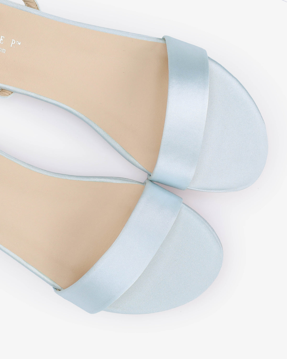 Satin Flat Sandal with Ballerina Lace Up