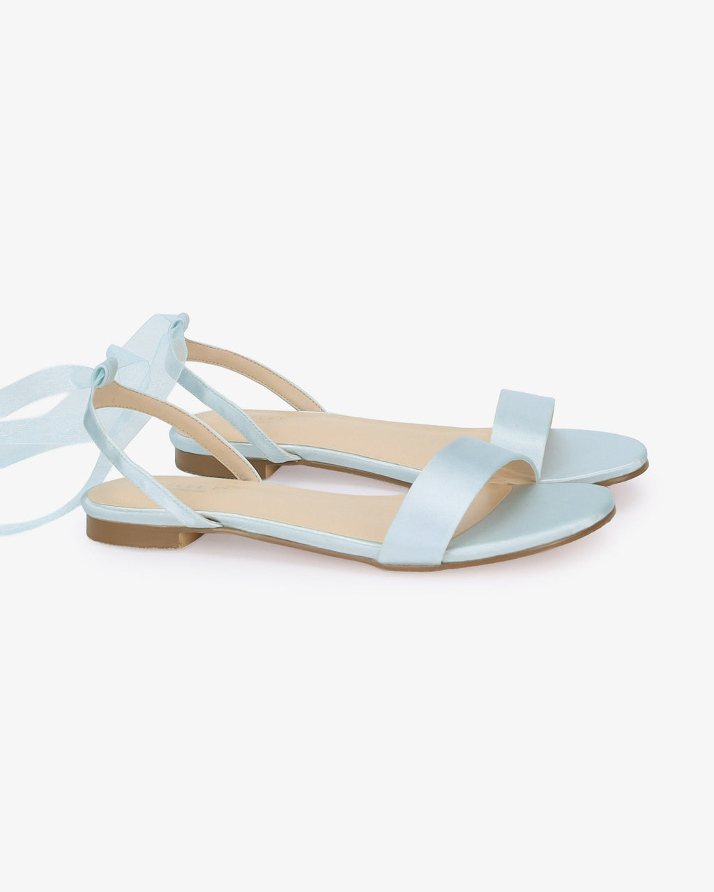 Satin Flat Sandal with Ballerina Lace Up