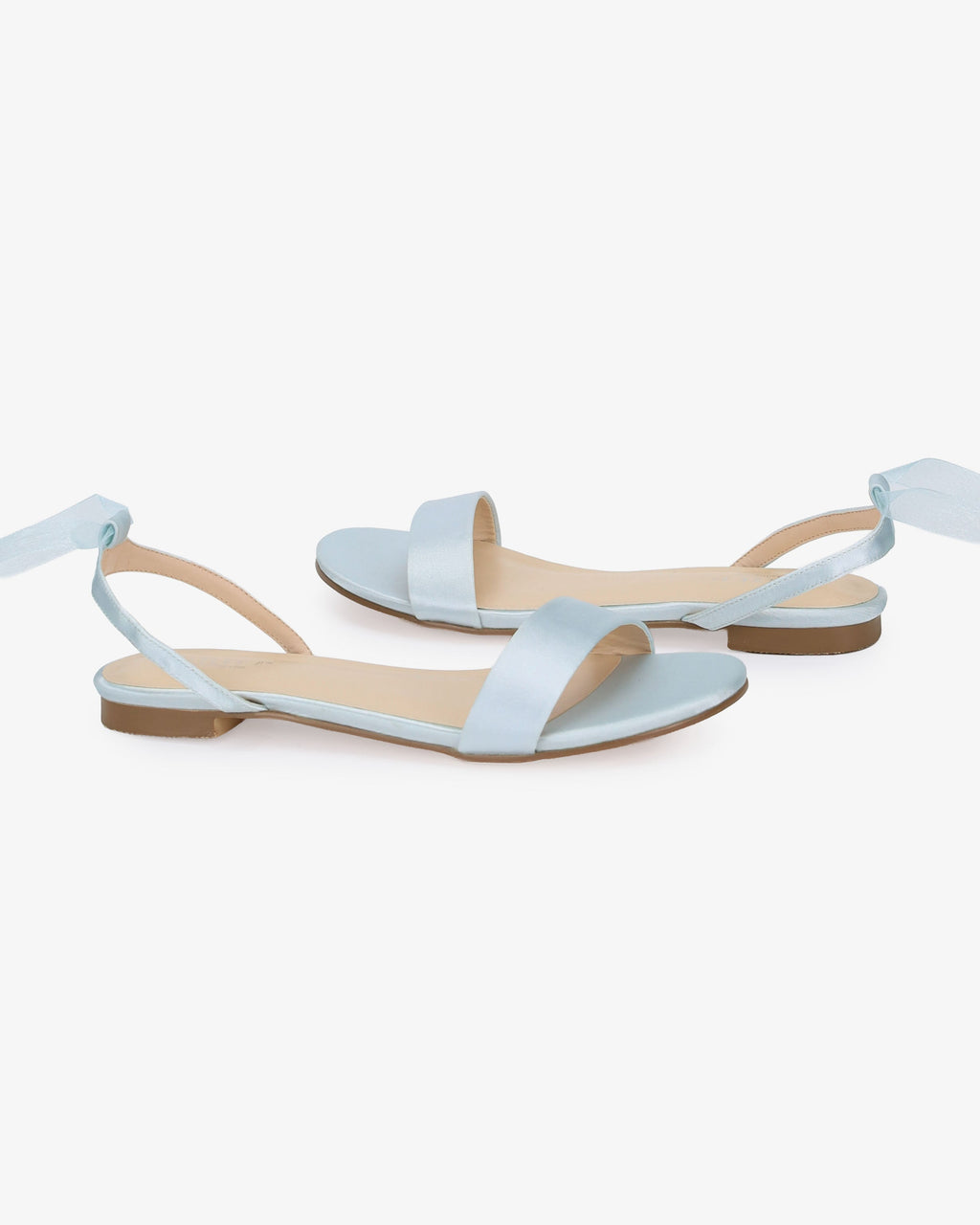 Satin Flat Sandal with Ballerina Lace Up