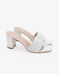 Satin Block Heels Slide Wedding Sandals
