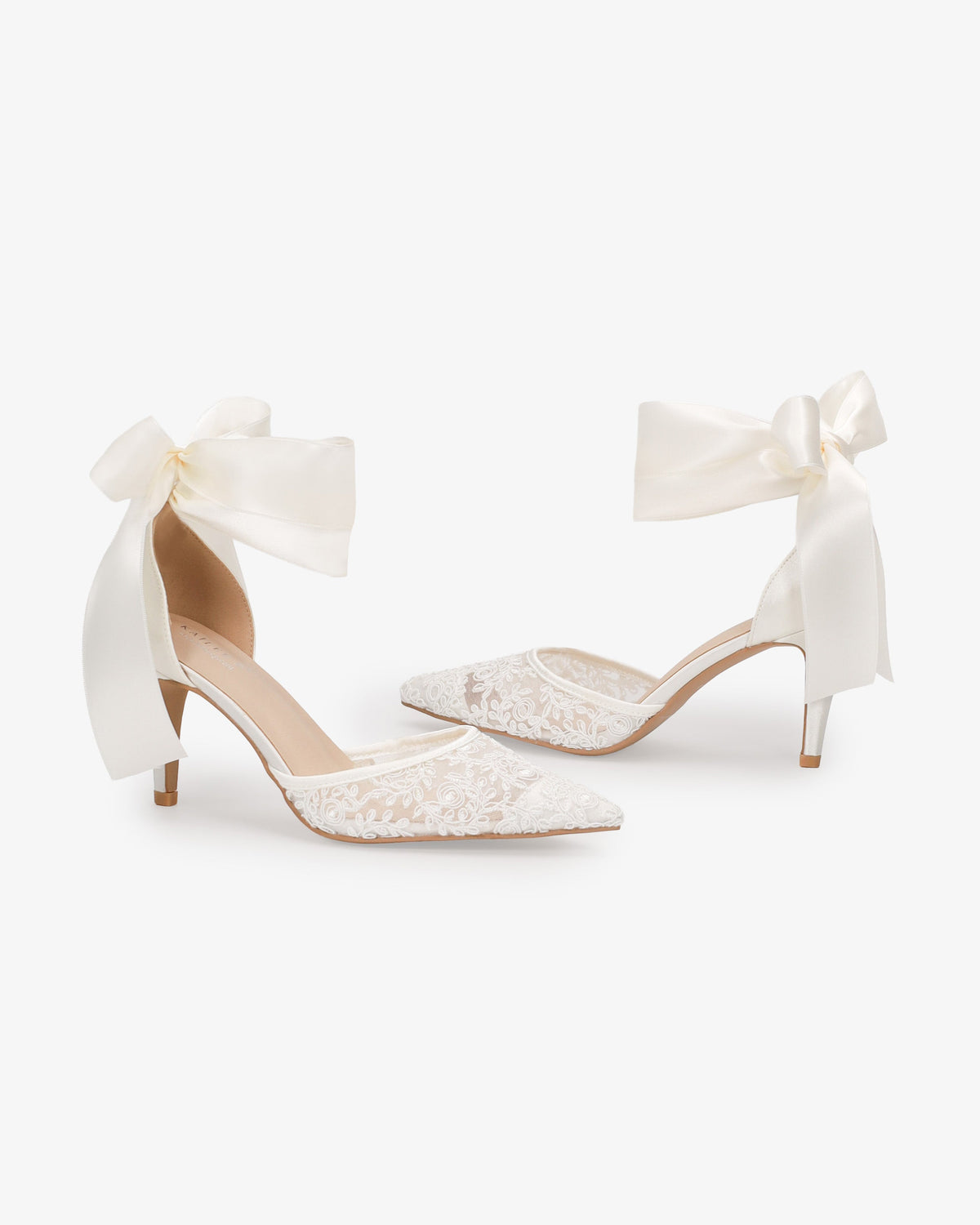 Lace Heels with Ankle Tie For Brides