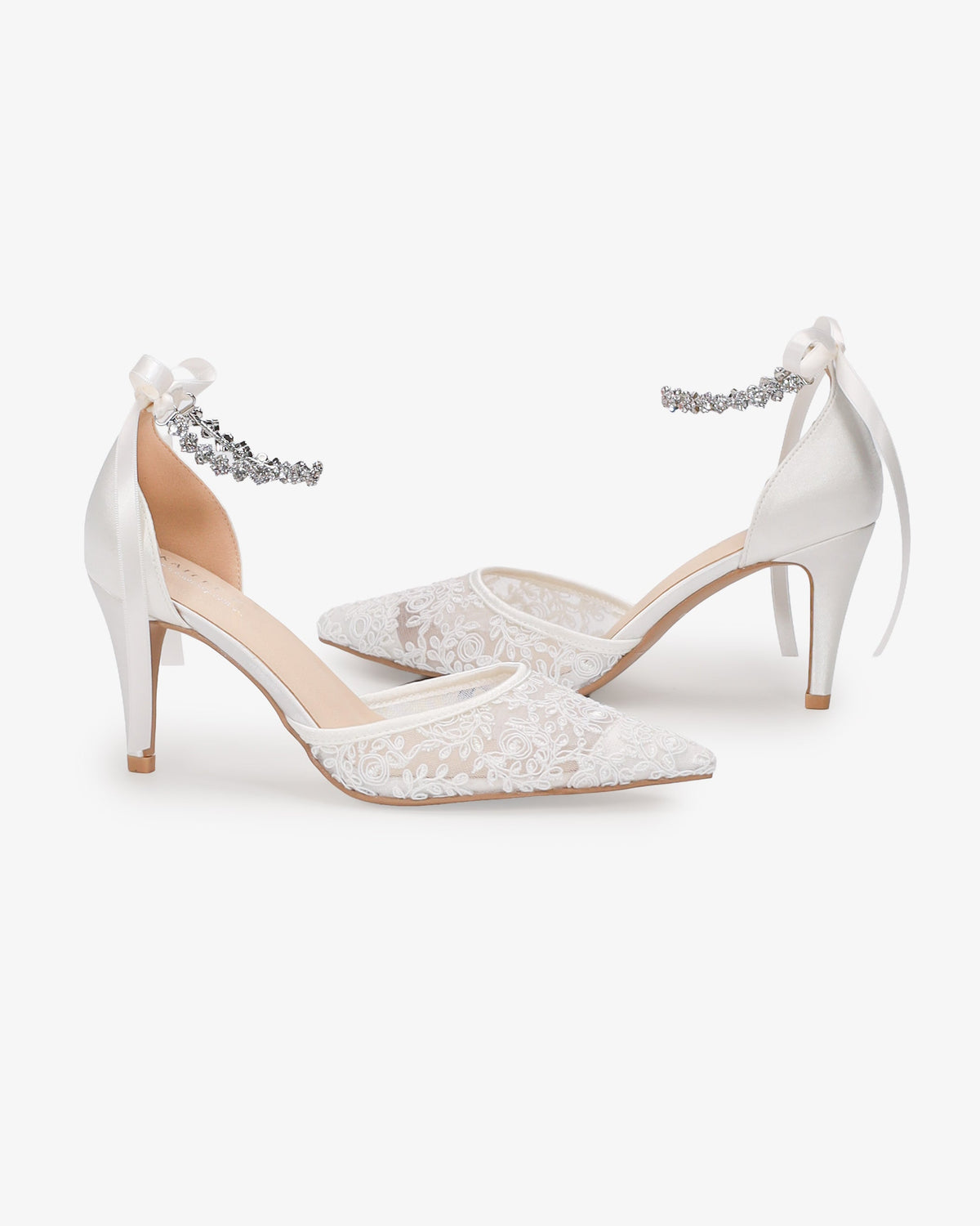 Wedding Lace Heels With Amaryllis Crystal Strap