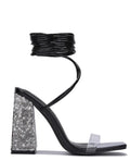 Lachita Lace-up Rhinestone Heels