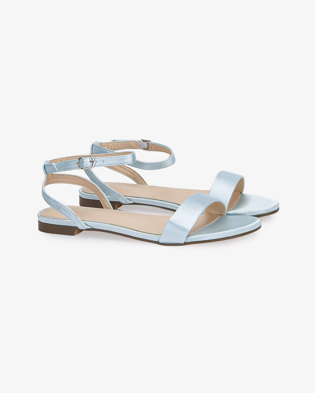 Girls Satin Flat Sandal with Ankle Strap