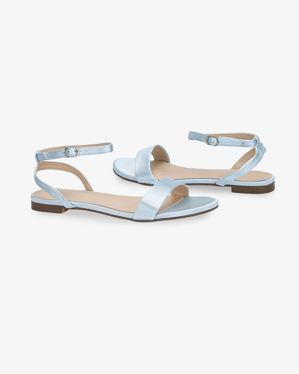 Girls Satin Flat Sandal with Ankle Strap