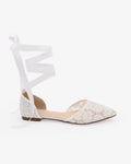 Crochet Lace Pointy Toe with Ankle Tie or Ballerina Lace Up