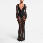 Deep V Plunge Lace Lining Base Dress