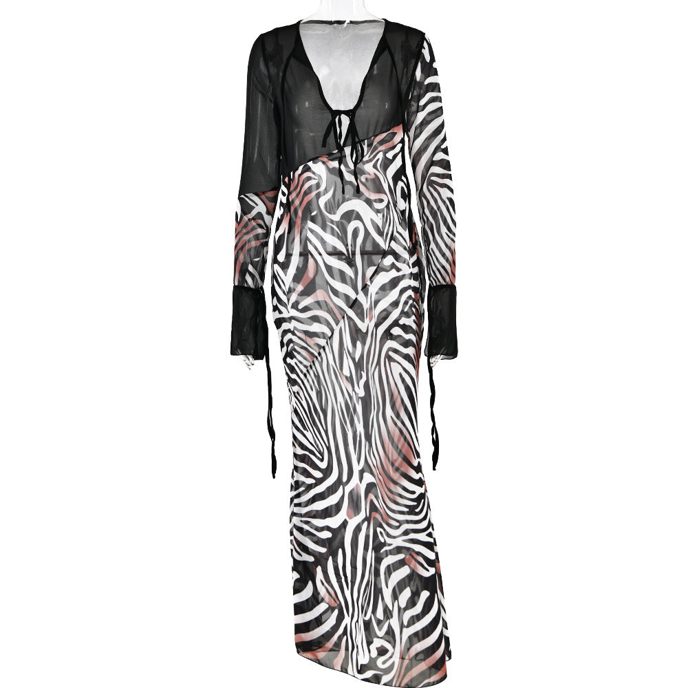 Chiffon Zebra Style Dress