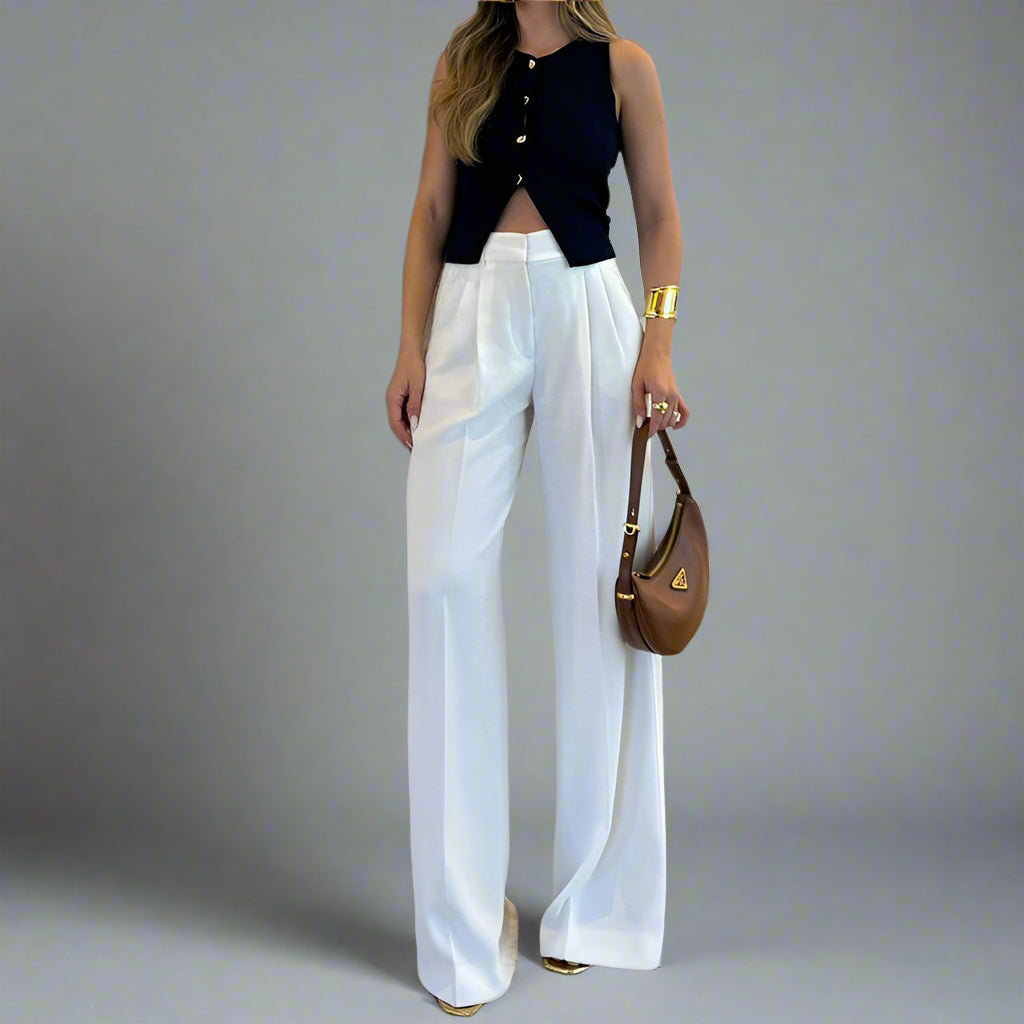 Ladies All Match Solid Straight Pans