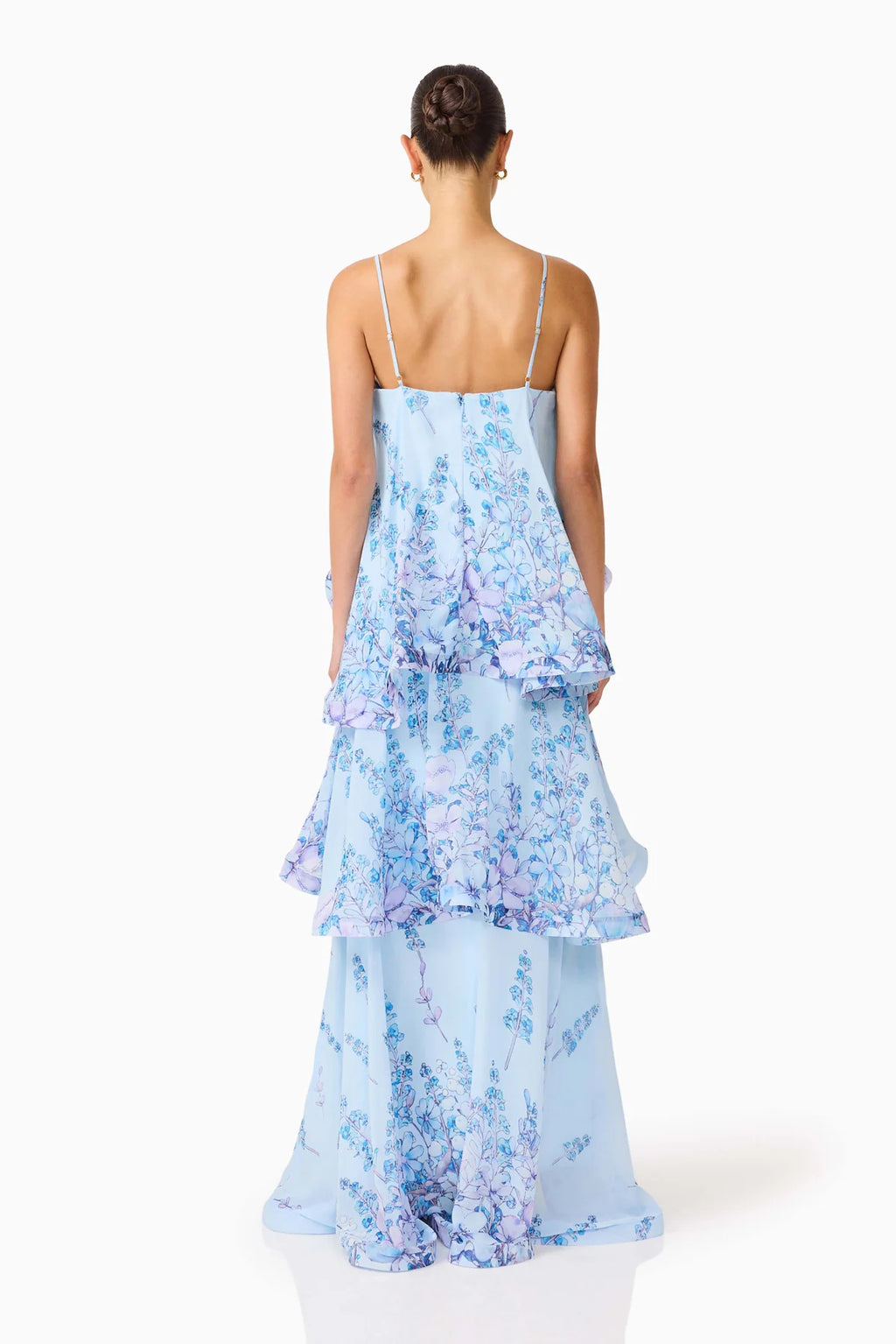 Sweet Printed Multi Layer Cake Strap Dress