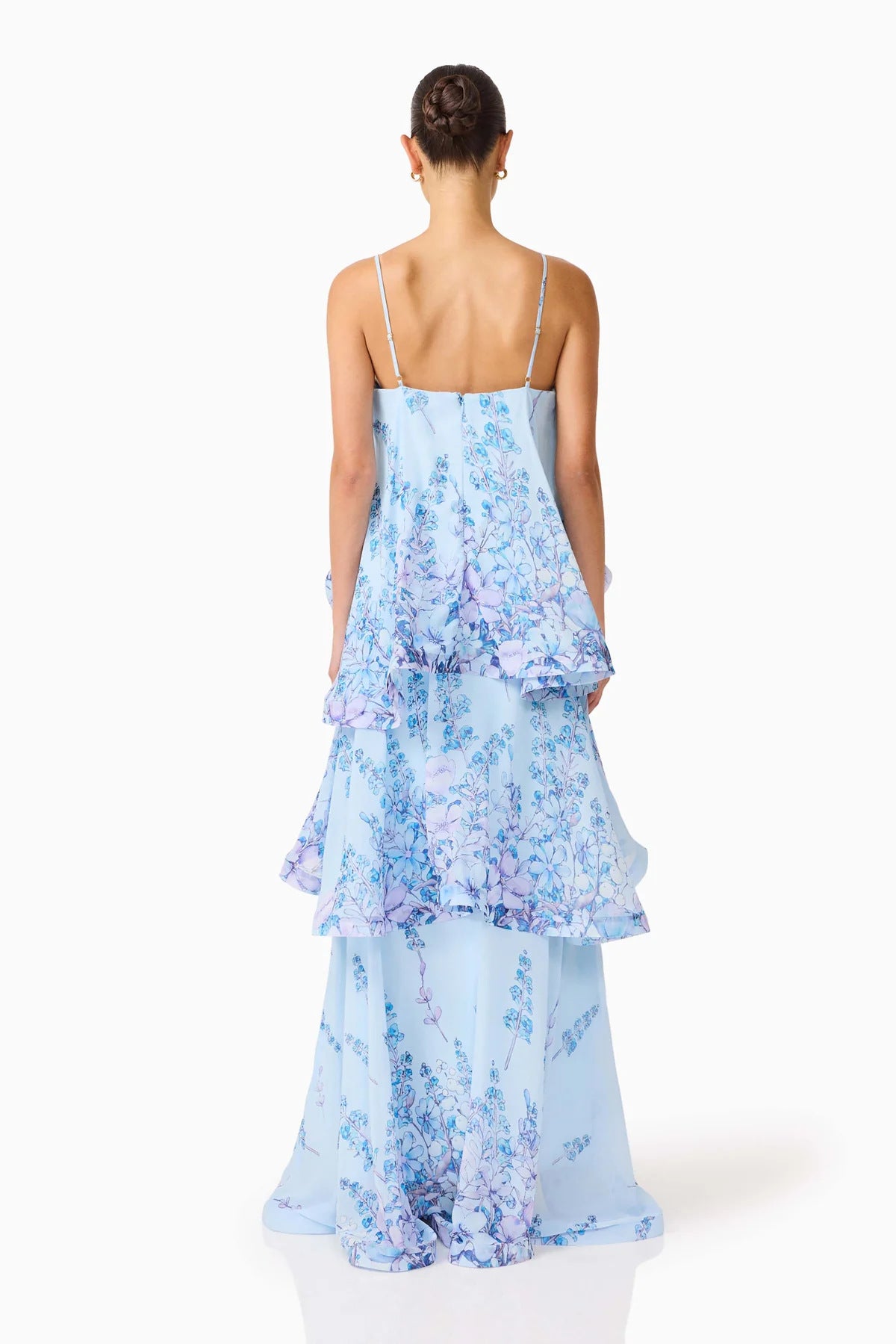 Sweet Printed Multi Layer Cake Strap Dress