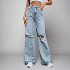 Wide Leg Ripped Jeans
