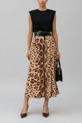 Leopard Print Elegant Big Hem Skirt